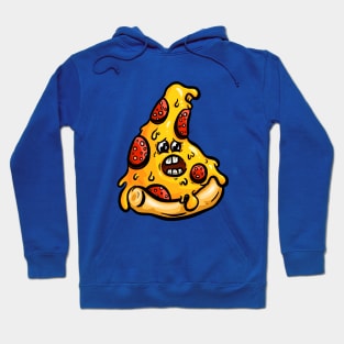 Freaked Out Cartoon Pepperoni Pizza Slice Logo Hoodie